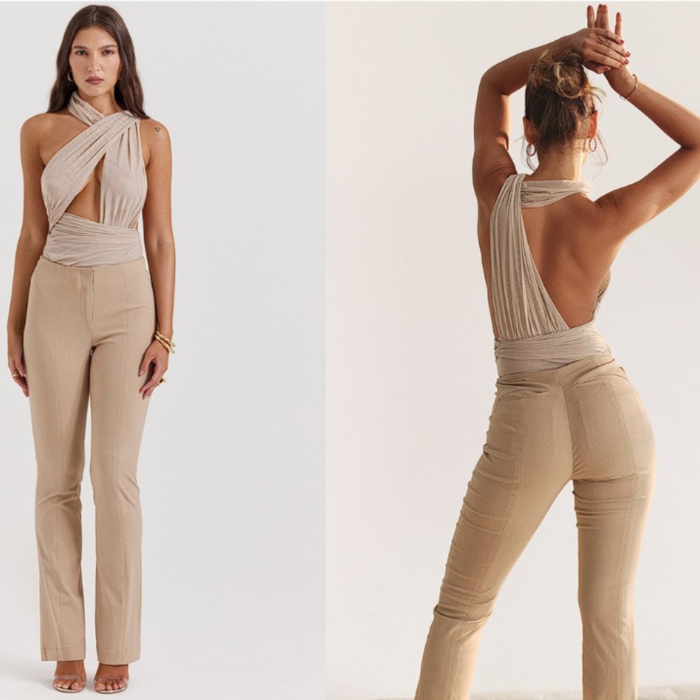 HOUSE OF CB 'Cai' Ecru Trousers NWOT